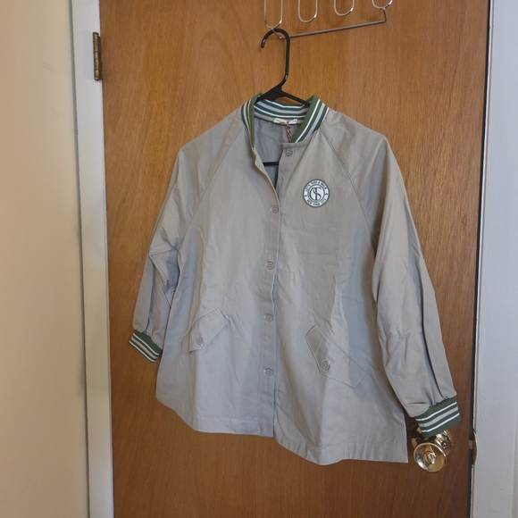 Kids Gray Jacket with Green Accents - Picture 1 of 5